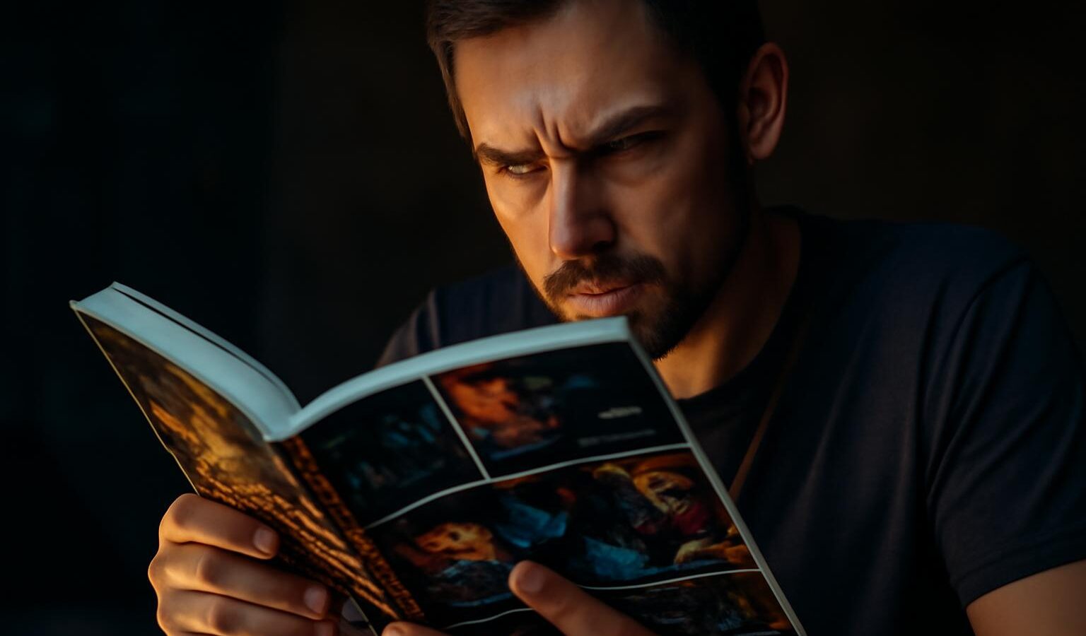 adult reading graphic novel