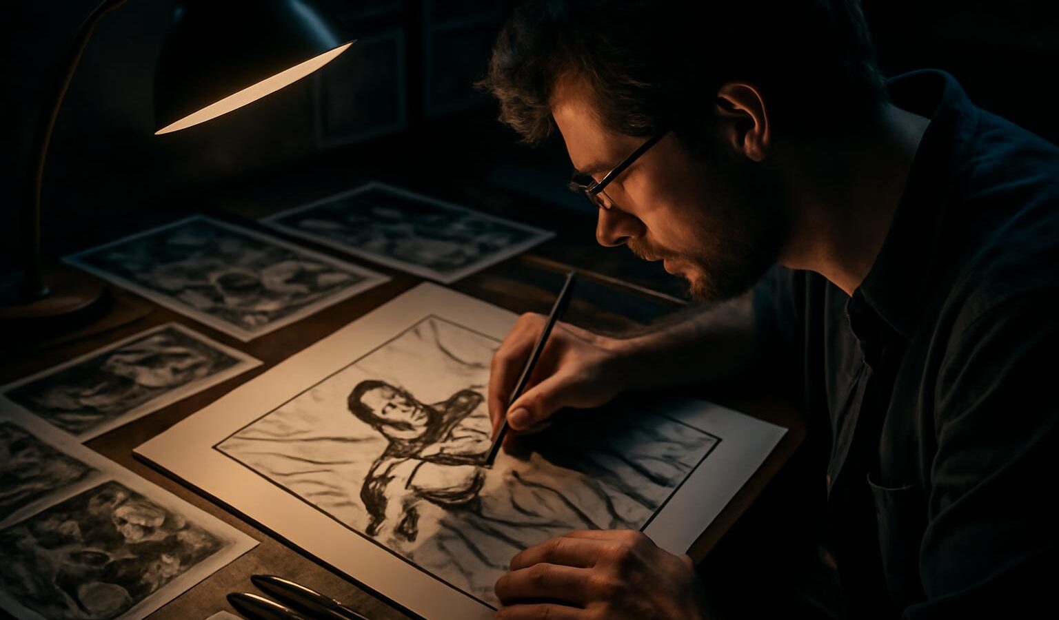 comic artist drawing sketch
