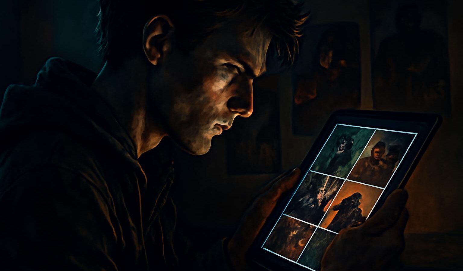 person reading on tablet