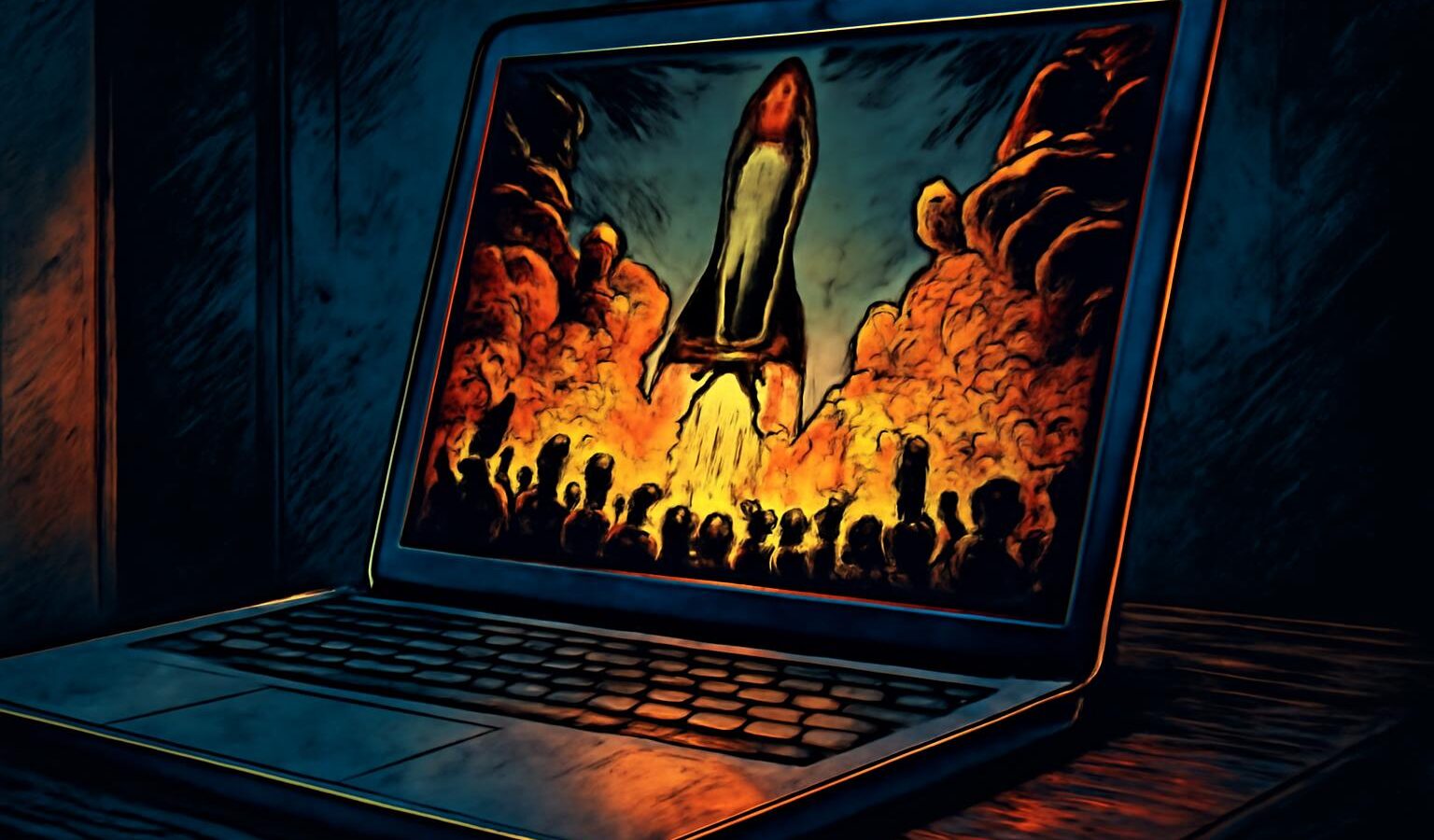 crowdfunding launch laptop