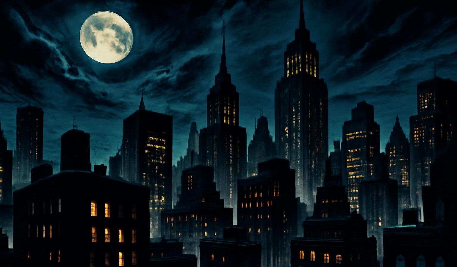city skyline night